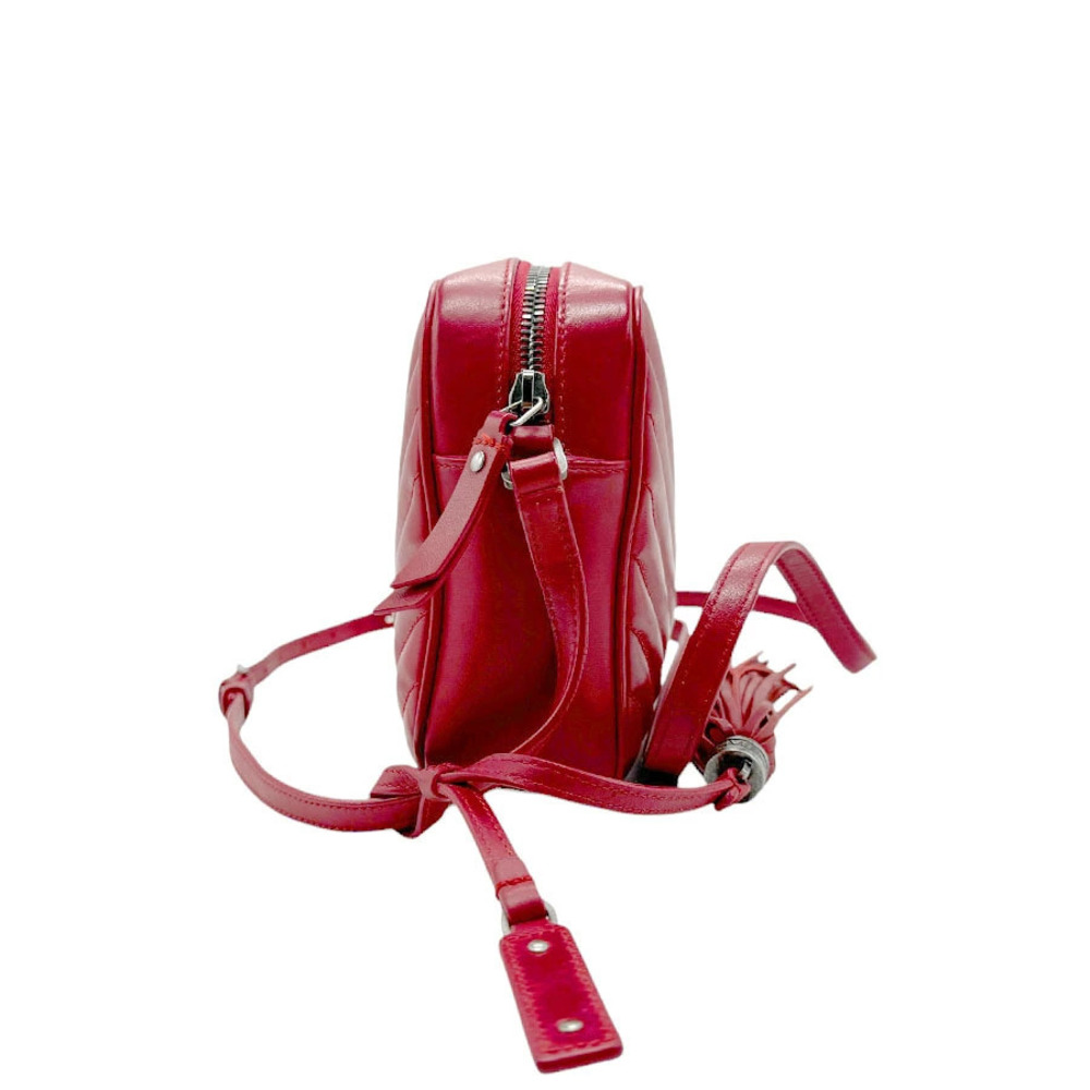 Saint Laurent Red Lou Bag Camera chevron quilted Leather red